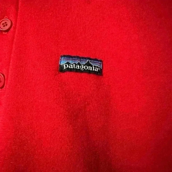 198. Vintage Patagonia Sweater Men Medium Red Capilene USA Made 1/4 Pullover - Picture 4 of 4